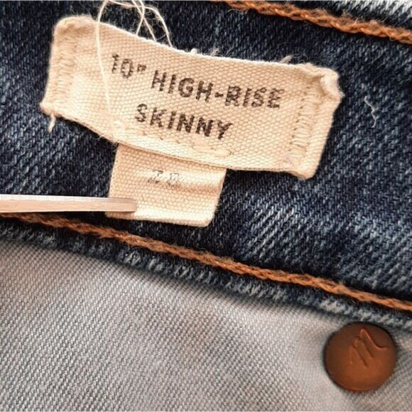 MADEWELL | 10" High-Rise Skinny Blue Jeans Sz 28 - Picture 10 of 12